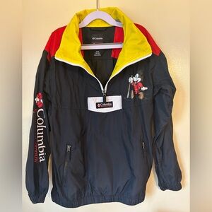 Columbia Navy Windbreaker with Red & Yellow Accents featuring Mickey Graphic